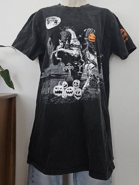 None Tops - ho7s halloween sleepy hollow black tee goth ghost oversized spooky unisex top